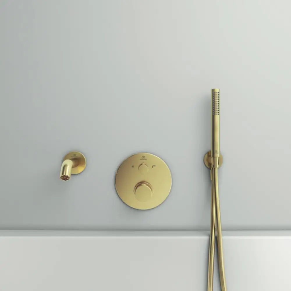 IS-Wandhalter-Idealrain-Atelier-f-HB-u-Brauseschlauch-G1-2-Brushed-Gold-BC807A2 gallery number 5